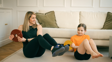 Mother and daughter do a home workout together using the Fittle Box