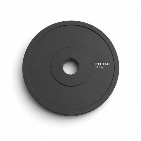 Premium Fittle 10kg weight plate for adjustable dumbbells and barbells, designed for home strength training.