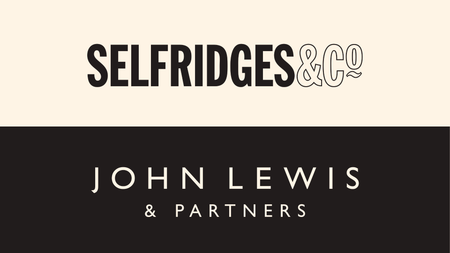 Selfridges & John Lewis & Partners retail partnership logo featuring the Selfridges brand mark above the John Lewis & Partners logo, highlighting premium UK retail stockists of Fittle home fitness equipment.