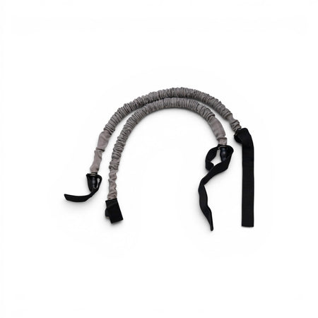 Grey 5kg Fittle resistance bands on a white background